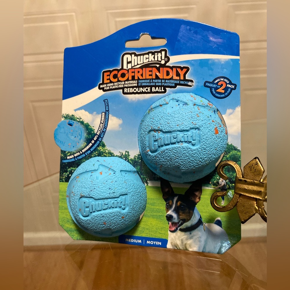 Chuckit!Rebounce Medium Dog Balls 2-Pack Durable Rubber 2.5" for Dogs 20-60 lbs